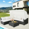 thumbnail image 3 of Costway 6-Piece Outdoor Patio Furniture Set Retractable Canopy Conversation Set, 3 of 10