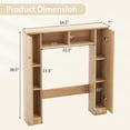 thumbnail image 3 of Barara King Toilet Storage Rack Bathroom,Bathroom Shelf, Over The Toilet Storage Cabinet with 2 Open Compartments and 4 Adjustable Shelves-Natural, 3 of 7