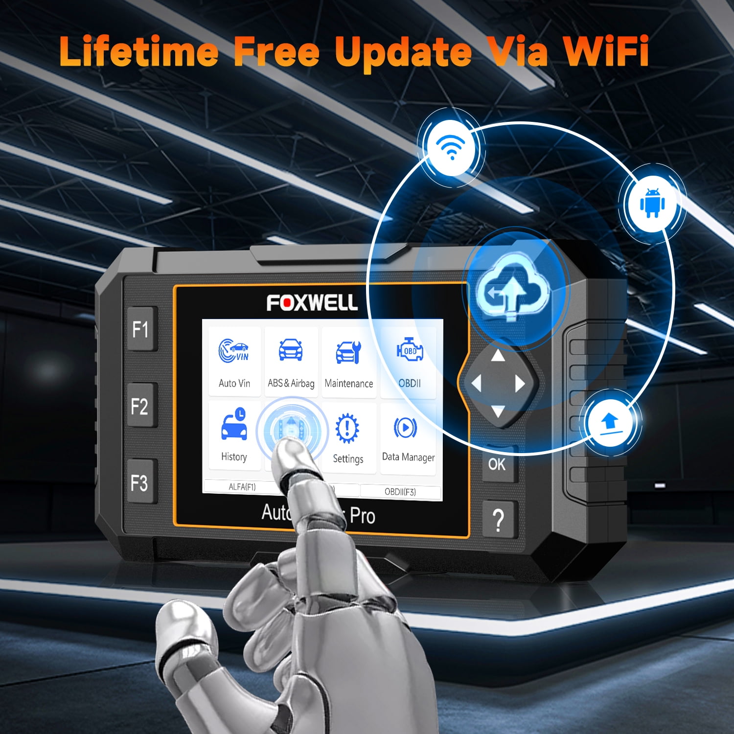 FOXWELL NT650 PRO OBD2 Scanner Car Diagnostic Bidirectional Diagnostic Scan Tool 25+ Maintenance Service OBDII Car Code Reader Automotive Analyzer Lifetime Free Update via Wi-Fi