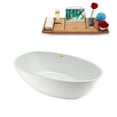 thumbnail image 4 of 63" Streamline N3600GLD Soaking Freestanding Tub and Tray With Internal Drain in Polished Gold, 4 of 12