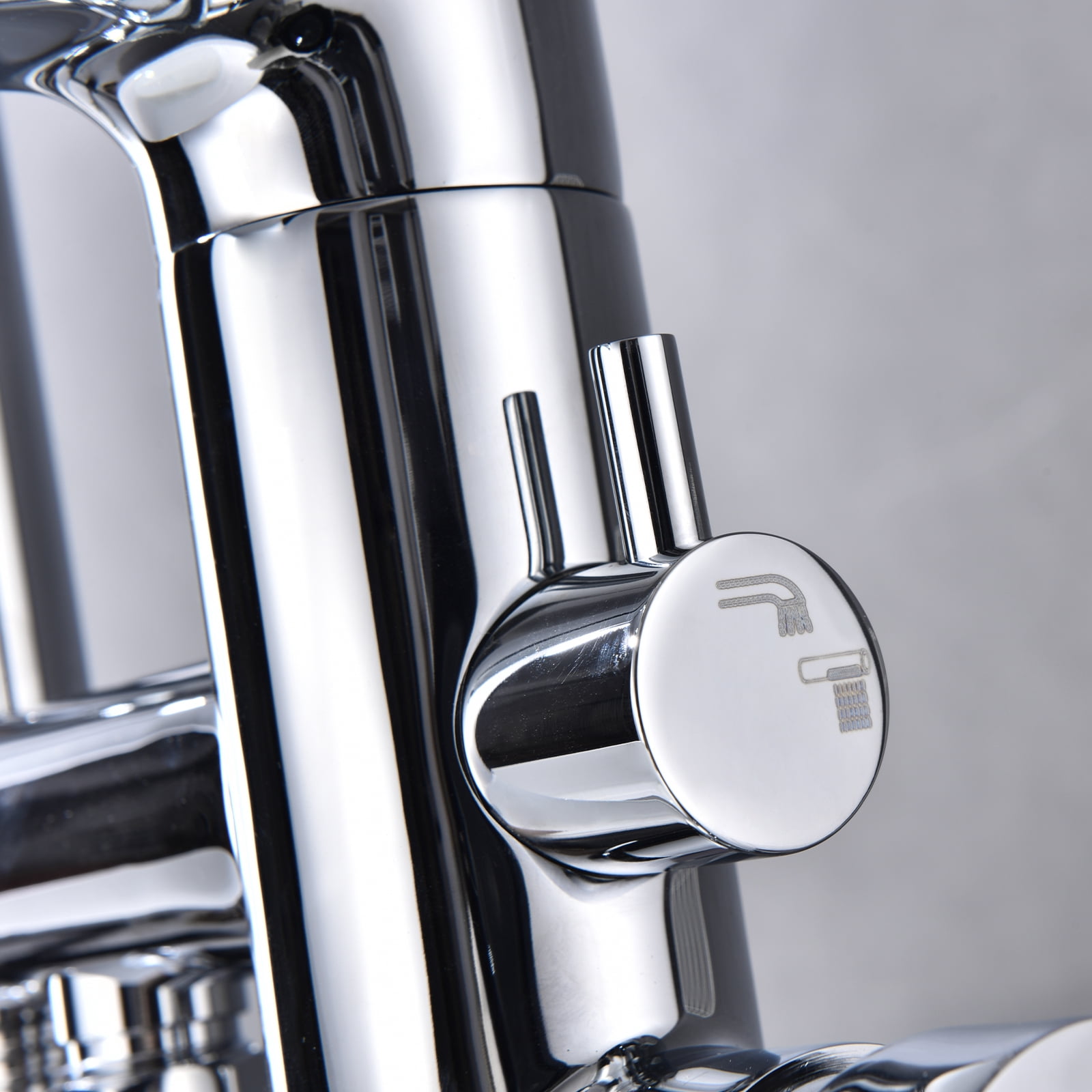 Dawot Floor Mount Bathtub Faucet, 2 Function Brass Chrome Bathroom Freestanding Tub Filler Single Handle with Hand Shower