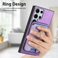 thumbnail image 5 of Classic Back Case for Samsung Galaxy S25 Ultra, with Removable Magnetic Card Slots Support Car Magnetic Mount with Finger Ring Stand Business Thin Fit Phone Cover for Samsung Galaxy S25 Ultra, Purple, 5 of 7