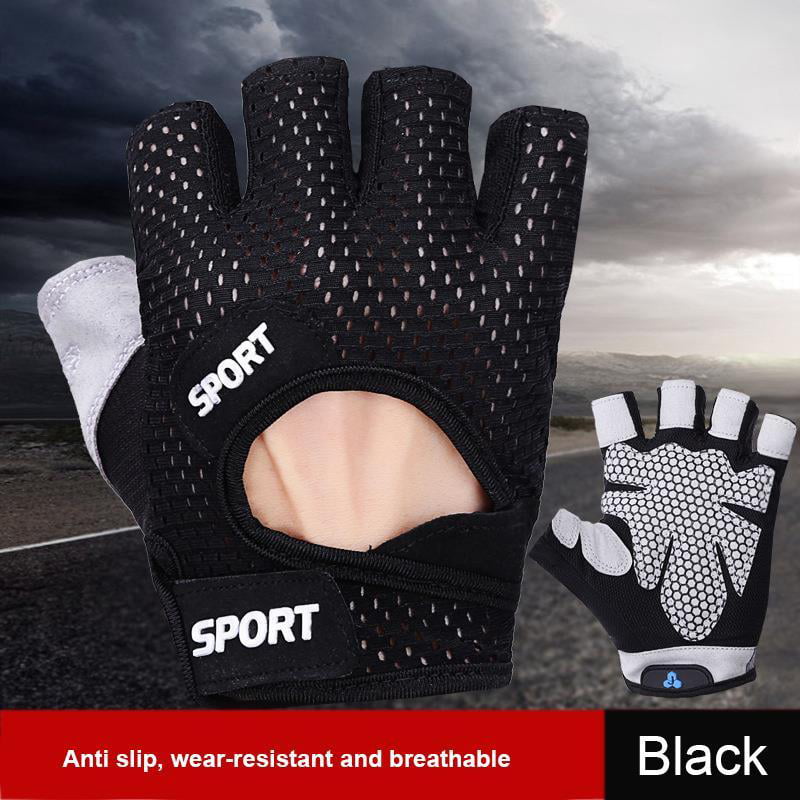 Details about   Sport Non-Slip Gloves Weight Lifting Fitness Gym Training Half Finger Black 