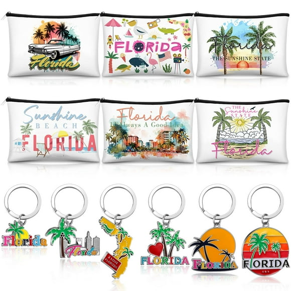 Set de bolsas de cosméticos y llaveros de metal Landical Florida Gift