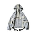 thumbnail image 5 of Niepce Inc Japanese Streetwear Windbreaker Grey Men's Anorak Cargo Jacket, 5 of 10