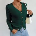 thumbnail image 6 of ClodeEU Women's Long Sleeve V-Neck Knit Cardigan Sweaters,Button Down Knitwear Outwear Tops ,Fall Tops Clothes Trendy Green,Womens Plus M, 6 of 8