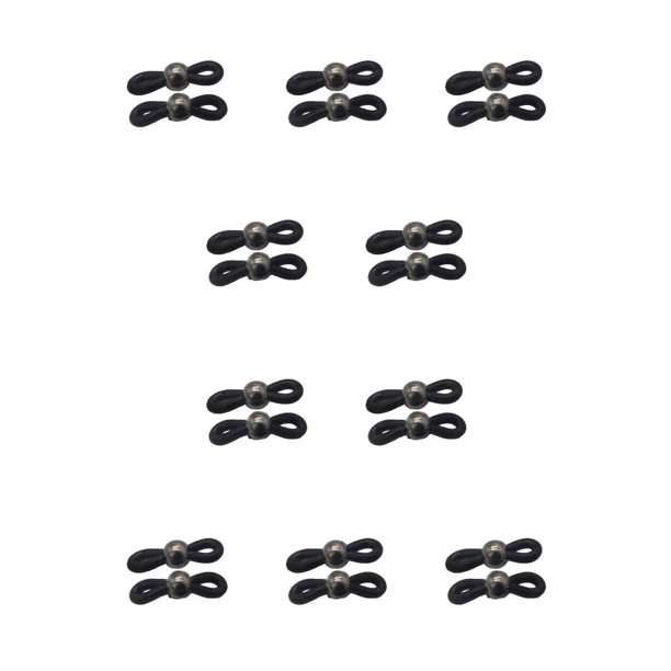 Qarigey Paquete de 10 gafas, correa de cuerda, ganchos flexibles y ajustables para gafas, conector antideslizante, accesorios para gafas, Negro 10Conjunto