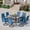 Blue, variant on 9-Piece Outdoor Dining Set for 8 with Adjustable Umbrella Hole & 8 Swivel Chairs, Square Iron Table & Weather-Resistant Design for Patio, Deck, Backyard, Poolside (Gray/Brown/Blue)