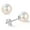 White, variant on 7-7.5mm Akoya Cultured White Pearl Earrings Stud in 925 Sterling Silver Hypoallergenic Valentine's Day Jewelry Gift for Her