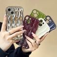 thumbnail image 2 of Aplicable a la ondulación del agua de plata galvanizada para la funda del teléfono iPhone 14pro max Apple 13 12/11 estilo nicho 15, 2 of 6