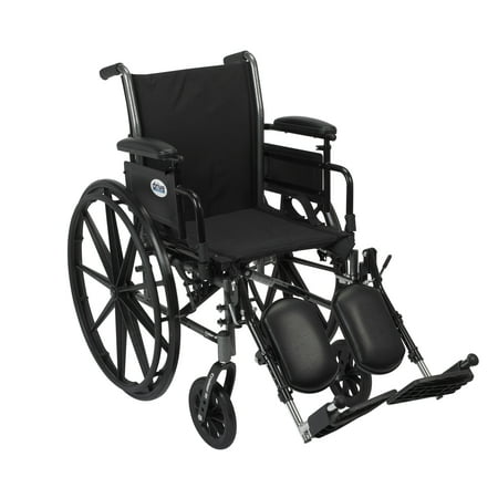 Drive Medical Cruiser III Light Weight Wheelchair with Flip Back Removable Arms, Adjustable Height Desk Arms, Elevating Leg Rests, 20"