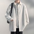 thumbnail image 4 of Styesk Jackets for Men Man Solid Color Button Loose Large Size Lapel Coat, 4 of 7