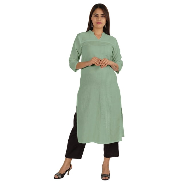 Moomaya Blouses Unies pour Femmes Kurti Ethnique Indienne Kurta Décontractée en Coton