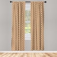 thumbnail image 4 of Ambesonne Geometric Window Curtains, Grid Style Triangles, Each 28" W x 63" L, Beige Coral Dark Taupe, 4 of 4
