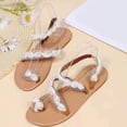 thumbnail image 6 of Juebong Sandals clearance Lace Sandals Women Girls 2024 Dressy, White Flat Sandals, Boho Sandals, Beach Sandals, Off White Lace Wedding Sandals, Summer Beach Sandals, 6 of 6