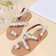 thumbnail image 5 of Nuevas sandalias de playa informales con flores planas para mujer, sandalias tipo jersey para mujer Wmkox8yii  nm6041, 5 of 9