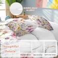 thumbnail image 2 of 3 Piece Pink Spring Floral Duvet Cover Set California King,Microfiber Comforter/Quilt Cover with Corner Ties and 2 Pillowcases,Pastoral Botanical Watercolor Flowers Soft Bedding with Zipper Closure, 2 of 8