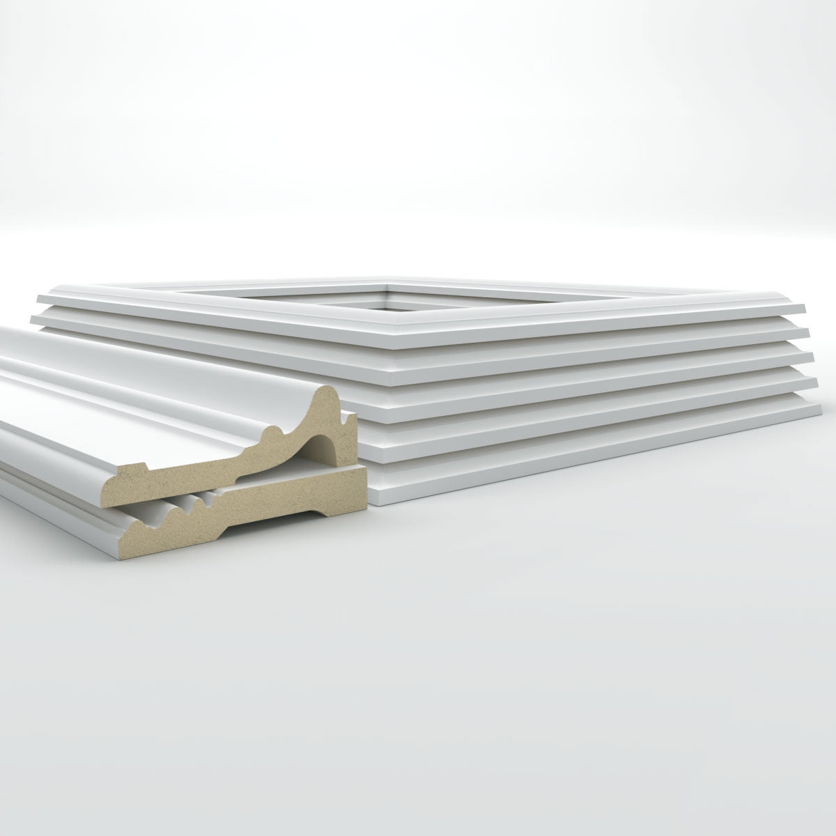 Ekena millwork 94 1/2"L (Adjustable 36"H to 40"H) Ashford Square Panel Traditional Wainscot Paneling Kit