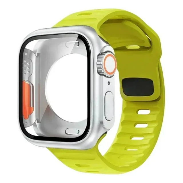 Correa de Silicona Deportiva con Case 360 de Vidrio Templado para Apple Watch