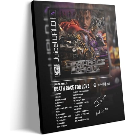 Juice WRLD Canvas Wall Art – 8X10 inch Death Race for Love Album Cover with Vibrant Design Hip-Hop Rap Icon Tribute Artwork for Bedroom or Studio Unique Music-Themed Canvas Print