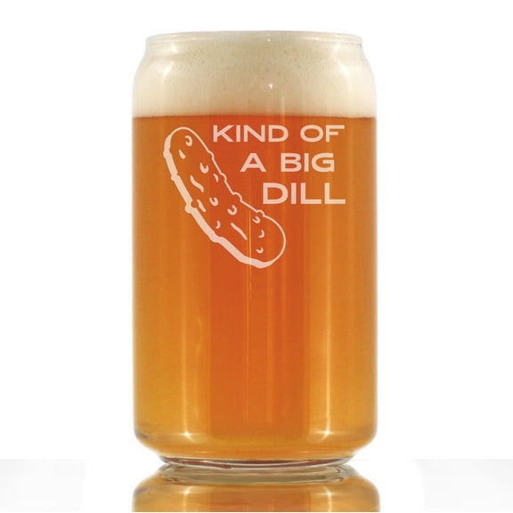 Big Dill - Beer Can Pint Glass - Funny Pickle Gifts - 16 Ounce