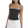 thumbnail image 2 of ZAXARRA Women's Summer Fitted Cami Tops Solid Color Sleeveless Backless Cropped Going Out Tops, 2 of 9
