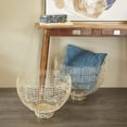 thumbnail image 2 of DecMode 20", 18"W Round Gold Metal Decorative Bowl with Cross Hatching Patterns, Set of 2, 2 of 6