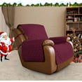 thumbnail image 2 of Easy-Going Reversible Water Resistant Oversized Recliner Cover with Elastic Straps, Wine/Beige, 2 of 7