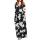 thumbnail image 1 of Vestido largo casual con cuello redondo para mujer Vestido de manga larga sin tirantes con estampado de moda Pompotops hdfakjf96, 1 of 4