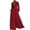 Red, variant on Miqool Women's Casual Maxi Dress Puff Long Sleeve Stand Collar Button Front Flowy Loose Fit Long Dress with Pockets