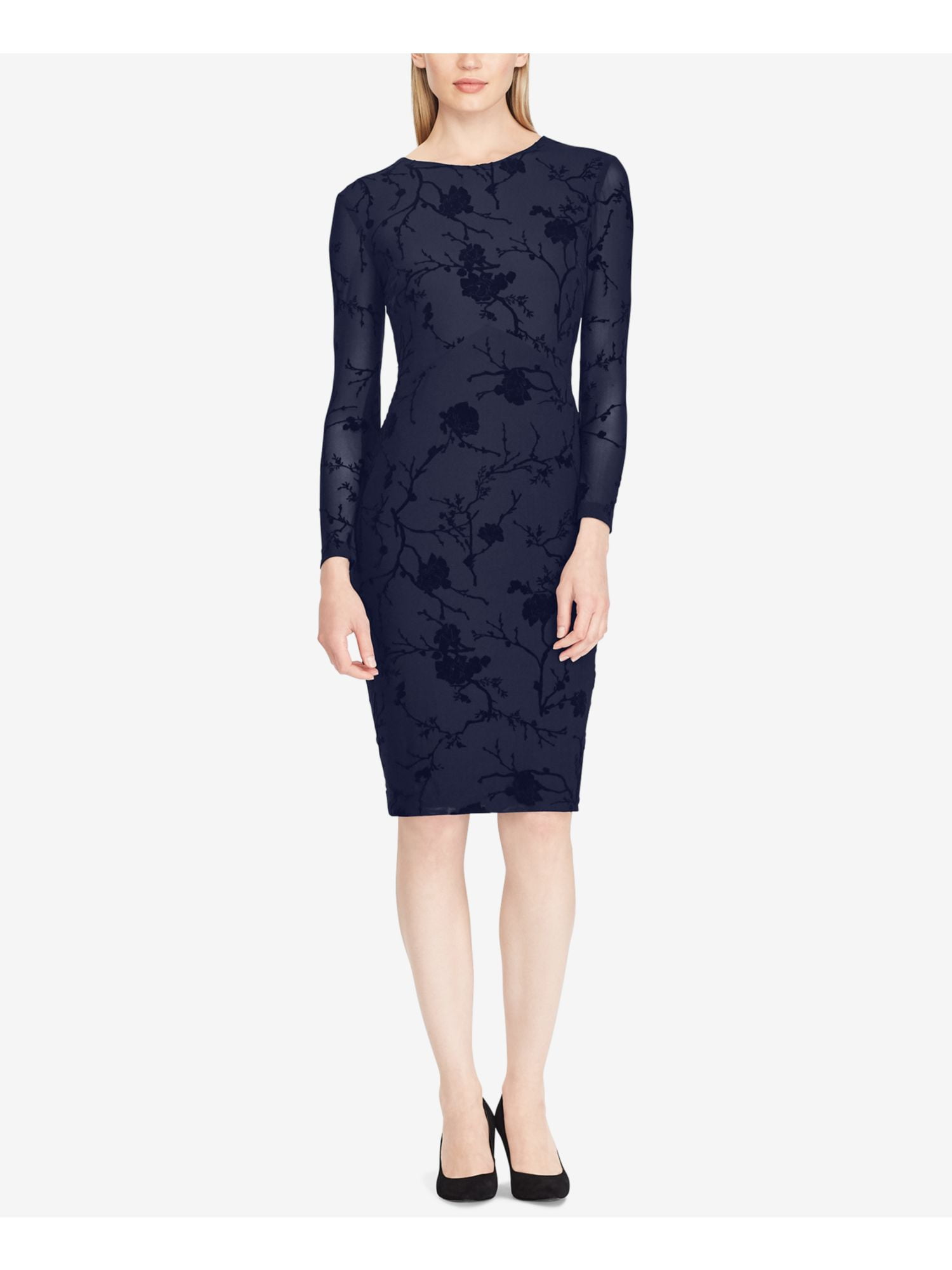 Ralph Lauren - RALPH LAUREN Womens Black Velvet Floral ...