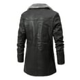 thumbnail image 5 of Men's Casual Warm PU Leather Jacket, Chic Fleece Lined Blazer Biker Jacket For Fall Winter Business, 5 of 5