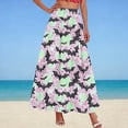 thumbnail image 2 of Vynhevius Women Halloween Print Skirt Elastic Waist A-line Flowy Party Maxi, 2 of 5