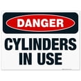 thumbnail image 1 of Danger Cylinders In Use Sign, OSHA Danger Sign, 18x24 Corrugated Plastic, 1 of 1