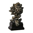 thumbnail image 2 of deevoka Lion Head Statue Crafts Handcarved Tabletop Ornament Animal Sculpture for Living Bronze, 2 of 9