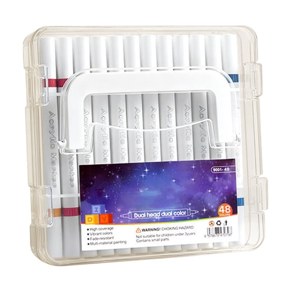 2‑In‑1 Dual Tip Washable Acrylic Markers, No Bleed Layerable Ink Coloring Pens, Safe Art Markers for s Drawing Journaling study & Home Craft Art Projects