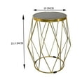thumbnail image 3 of Spitiko Homes  Round Drum Side Table Gold & Black Marble Iron/19 x19 x 23.50, 3 of 4