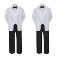 thumbnail image 2 of 5-7pc Formal Black & White Suit Set Black Bow Necktie Vest Boy Baby Sm-20 Teen, 2 of 3