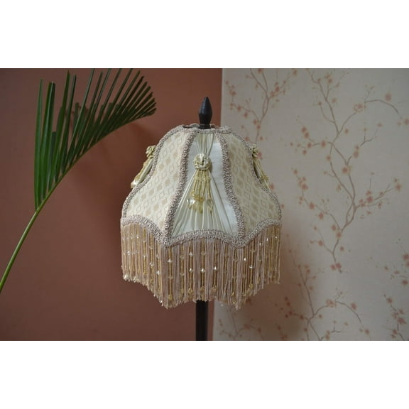 BespokeByNikita Gathering Dome Fringe Beige Dome Shape Lamp Shades