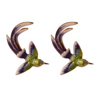 SUSHANG Hummingbird Three-Dimensional Earrings Hummingbird Earrings Cute Earrings Female Cute Cartoon Pendant Earrings