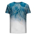 thumbnail image 5 of Penkiiy T Shirts for Men Casual Round Neck 3D Digital Printing Pullover Tops Fitness Sports Shorts Sleeves Tee Shirt Blouse M Blue, 5 of 5