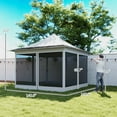 thumbnail image 3 of 12 x 12 ft Light Gray Canopy Tent with Mesh Netting, UPF50+ Pop Up Tent with Carry Bag for Garden & Patio, 3 of 8