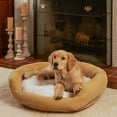 thumbnail image 3 of Happy Hounds Murphy Deluxe Donut Dog Bed, Buttercream, Medium (32 x 32 in.), 3 of 11