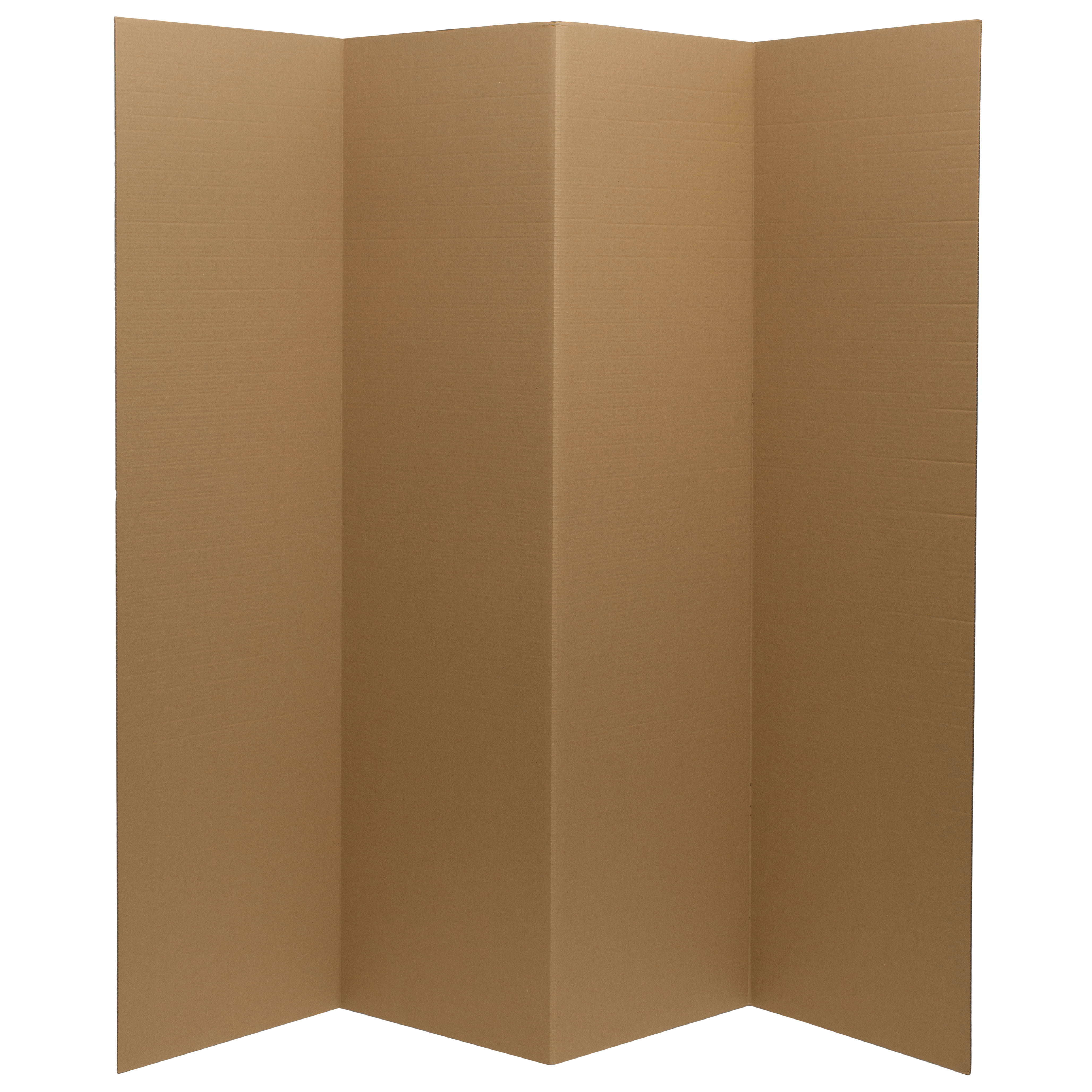 ORIENTAL Furniture 6 ft 4 Panel Tall Brown Cardboard Room Divider