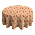 thumbnail image 4 of Orange Christmas Gingerbread Man Pattern Round Tablecloth 60"x60",Wrinkle Wipeable Table Cloth for Kitchen Dining Room Picnic Patio Party, 4 of 6