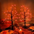 thumbnail image 3 of TETOU 2pcs-24inch Halloween Lighted Birches Tree,Total 24 LED Battery Operated Artificial Black Spooky Tree with Timer Hallowe'en Decoration for Fall Home,Bedroom,Office,Wedding,Indoor Party-Orange, 3 of 6