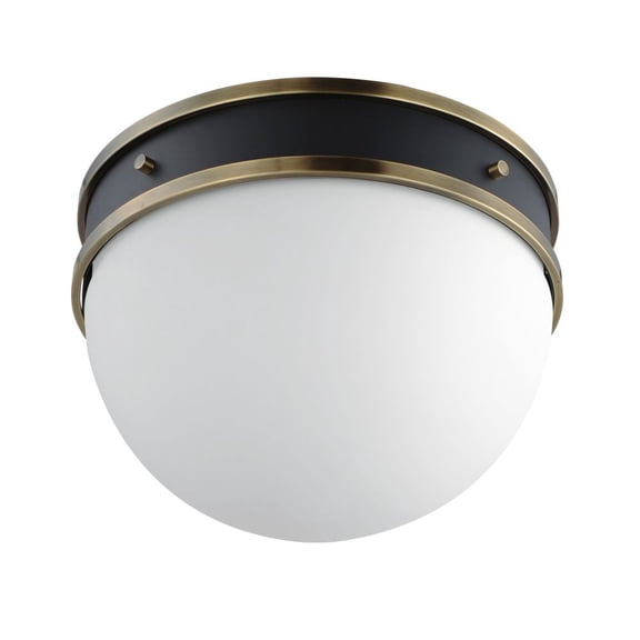 12419SWBKWBR-Maxim Lighting-Duke - 1 Light Flush Mount-8.75 Inches Tall and 12.25 Inches Wide-Black/Weathered Brass Finish