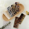 thumbnail image 2 of Huhudde Wide Tooth Pocket Hair Comb Cellulose Acetate Tortoise Detangling Hairbrush Tool, 2 of 18