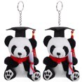 thumbnail image 1 of 2Pcs Graduation Plush Panda Keychain Panda Charm Key Chain Hanging Pendant Animal Key Chain, 1 of 8