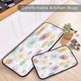 thumbnail image 5 of 2-Piece Kitchen Mat Set Non Slip Washable Floor Mats Decorative Rugs for Kitchen Sink Laundry Colored Outline Flower, 5 of 7